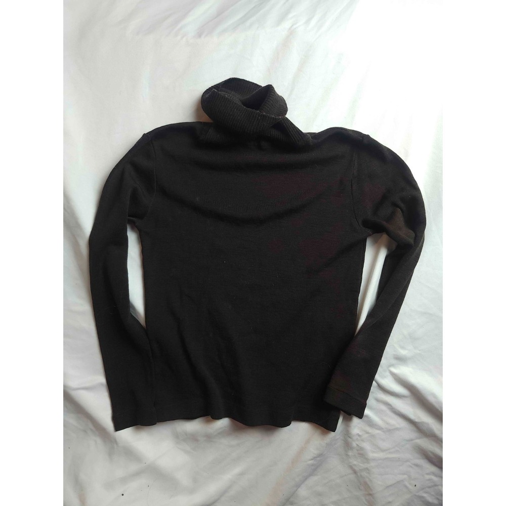 Vintage Sheridan Sweater Womens Large Black Knit Wool‎ Blend Turtleneck Cozycore